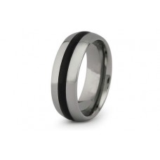 Tungsten Carbide Ring w/ Black Resin Inlay 8mm